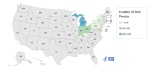 Map of E. coli cases